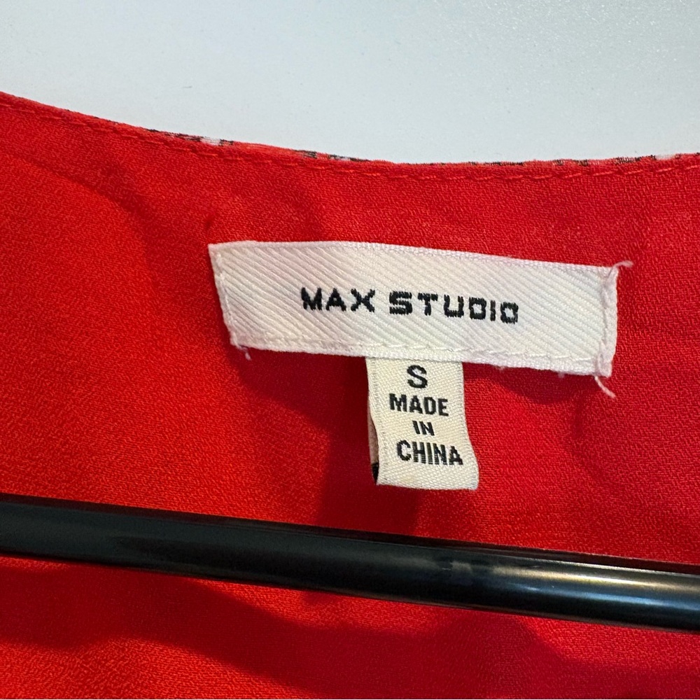 Max Studio Dress Red Floral | size small - Picture 3 of 5